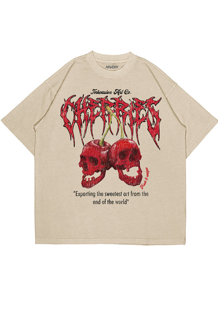 POLERA BEIGE CHERRIES