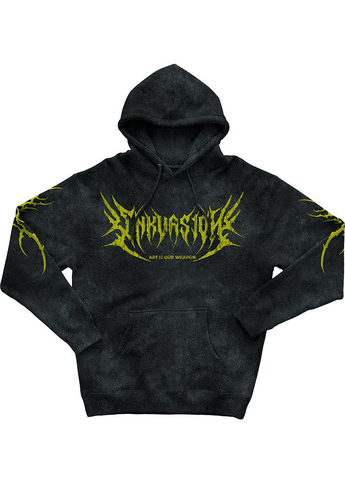 HOODIE NEGRO MEDUSA ACID WASH