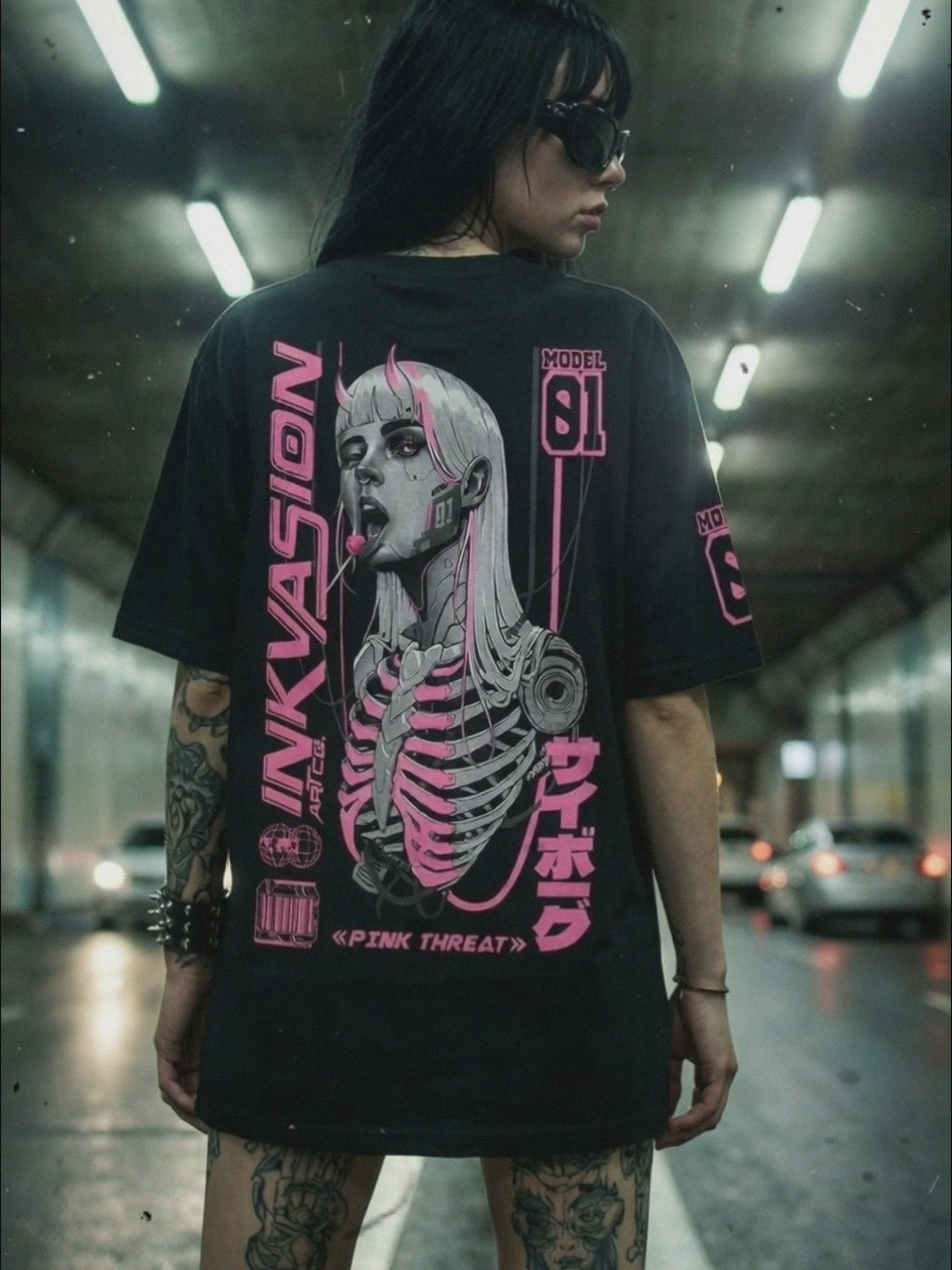 POLERA PINK THREAT